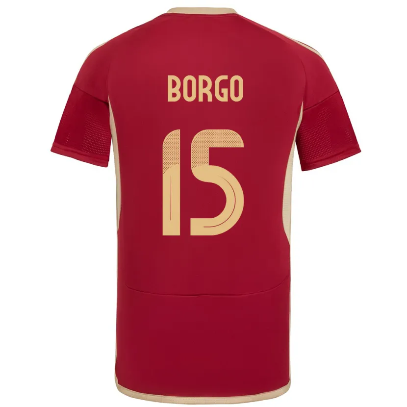 Danxen Kinderen Venezuela Ángel Borgo #15 Bourgondië Thuisshirt Thuistenue 24-26 T-Shirt