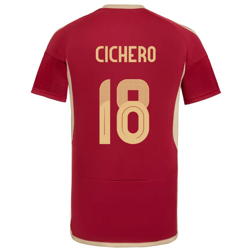 Danxen Kinderen Venezuela Alejandro Cichero #18 Bourgondië Thuisshirt Thuistenue 24-26 T-Shirt