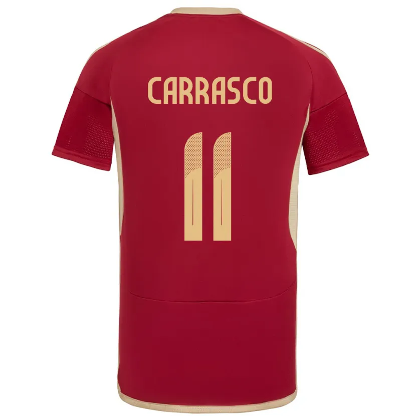 Danxen Kinderen Venezuela Raiderlin Carrasco #11 Bourgondië Thuisshirt Thuistenue 24-26 T-Shirt