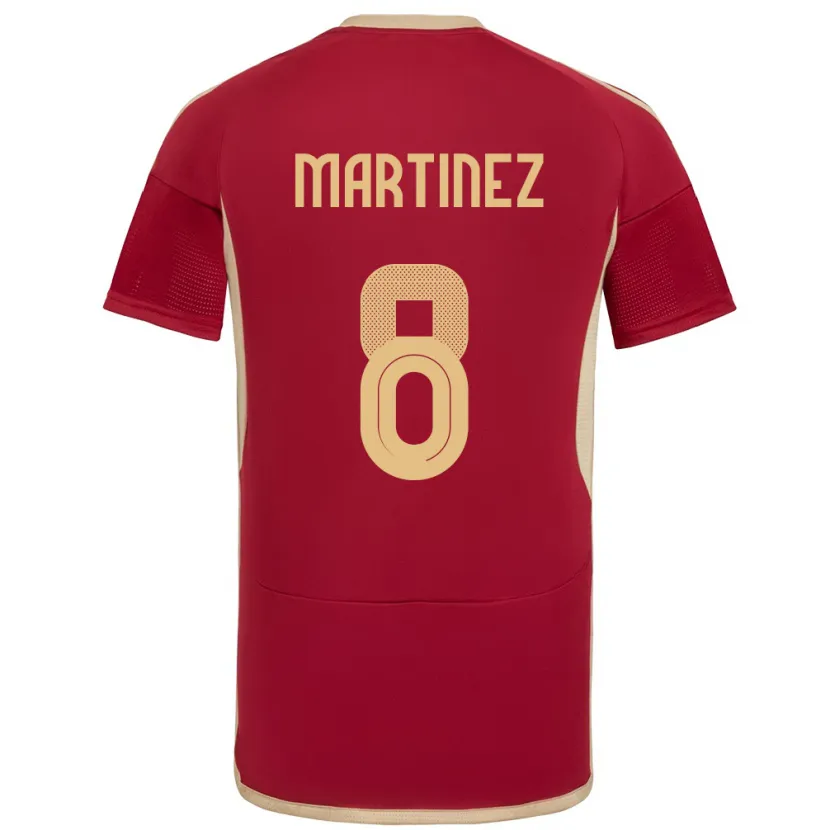 Danxen Kinderen Venezuela Bárbara Martínez #8 Bourgondië Thuisshirt Thuistenue 24-26 T-Shirt