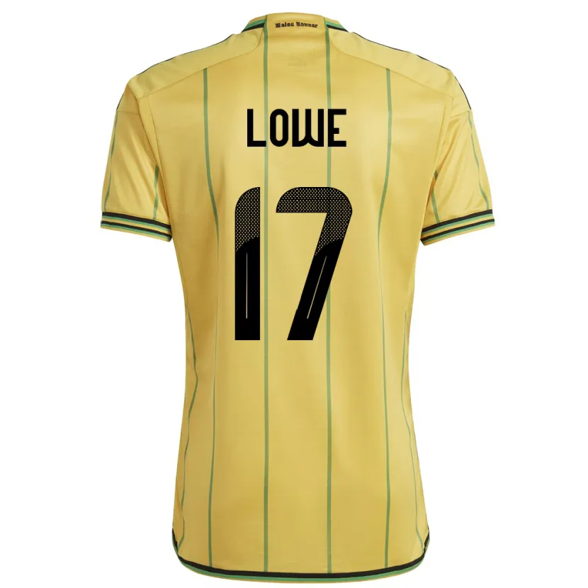 Danxen Kinderen Jamaica Damion Lowe #17 Geel Thuisshirt Thuistenue 24-26 T-Shirt