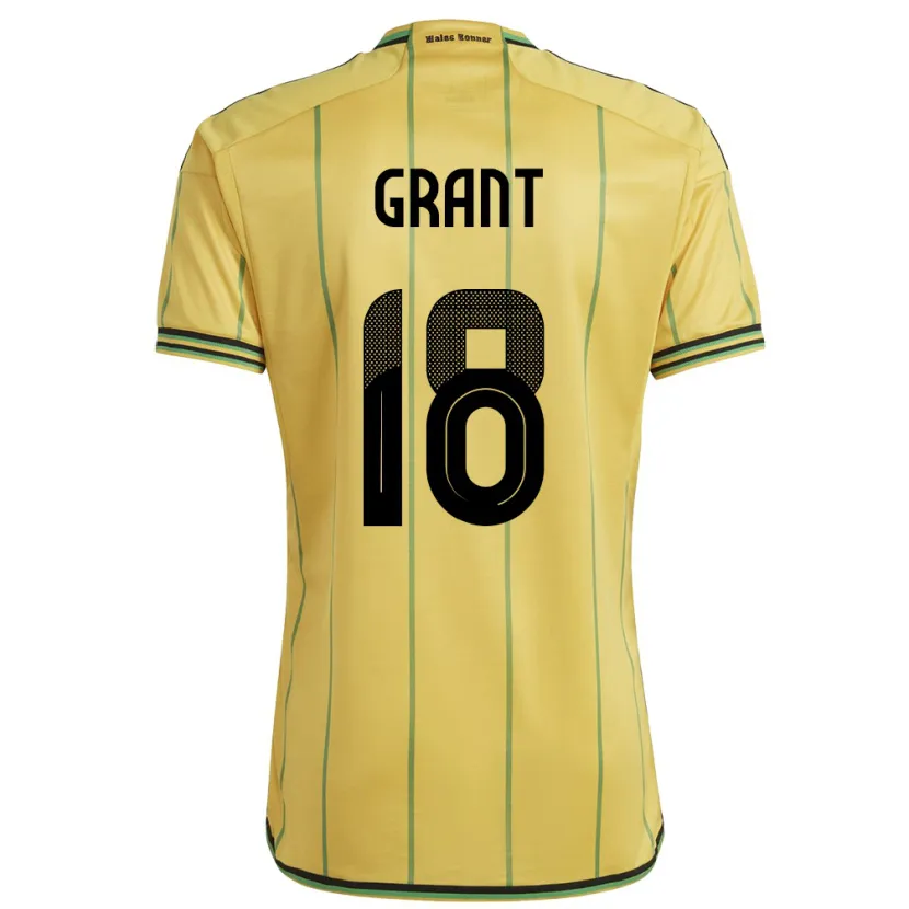 Danxen Kinderen Jamaica George Grant #18 Geel Thuisshirt Thuistenue 24-26 T-Shirt