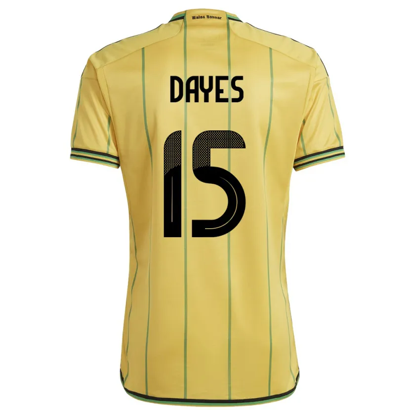 Danxen Kinderen Jamaica Mikayla Dayes #15 Geel Thuisshirt Thuistenue 24-26 T-Shirt