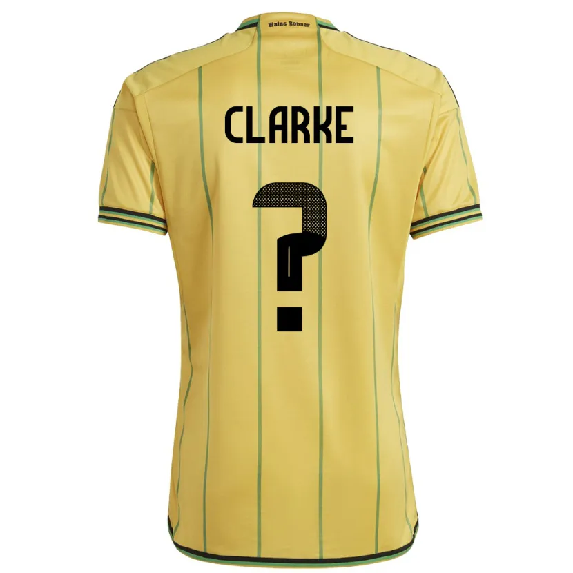 Danxen Kinderen Jamaica Sydoney Clarke #0 Geel Thuisshirt Thuistenue 24-26 T-Shirt