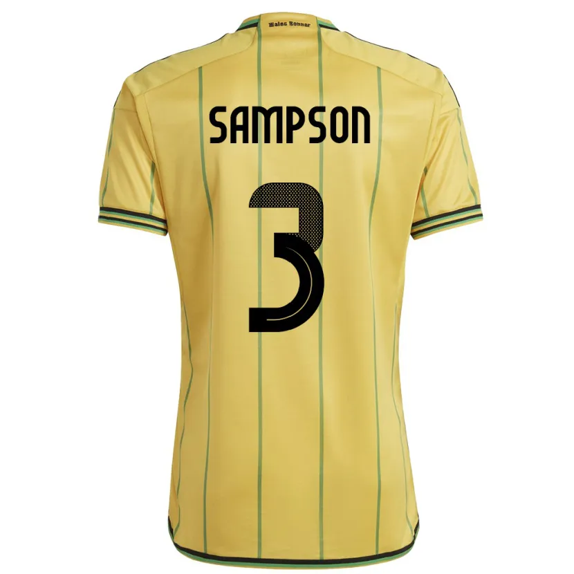 Danxen Kinderen Jamaica Vyan Sampson #3 Geel Thuisshirt Thuistenue 24-26 T-Shirt