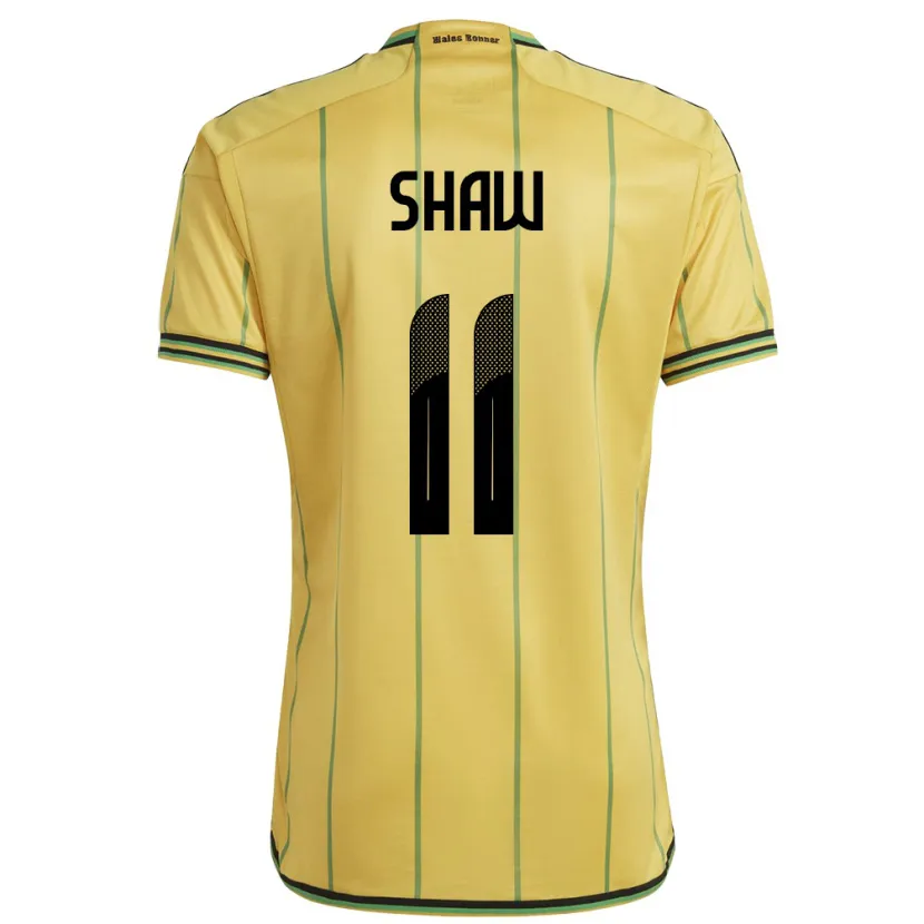 Danxen Kinderen Jamaica Khadija Shaw #11 Geel Thuisshirt Thuistenue 24-26 T-Shirt