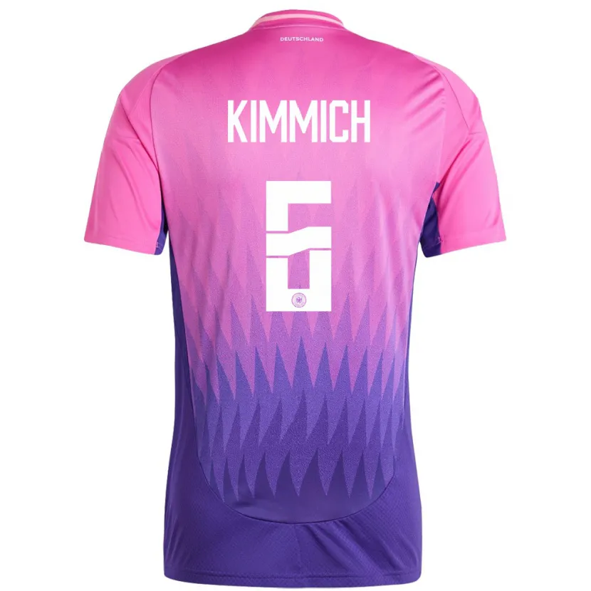 Danxen Kinderen Duitsland Joshua Kimmich #6 Roze Paars Uitshirt Uittenue 24-26 T-Shirt