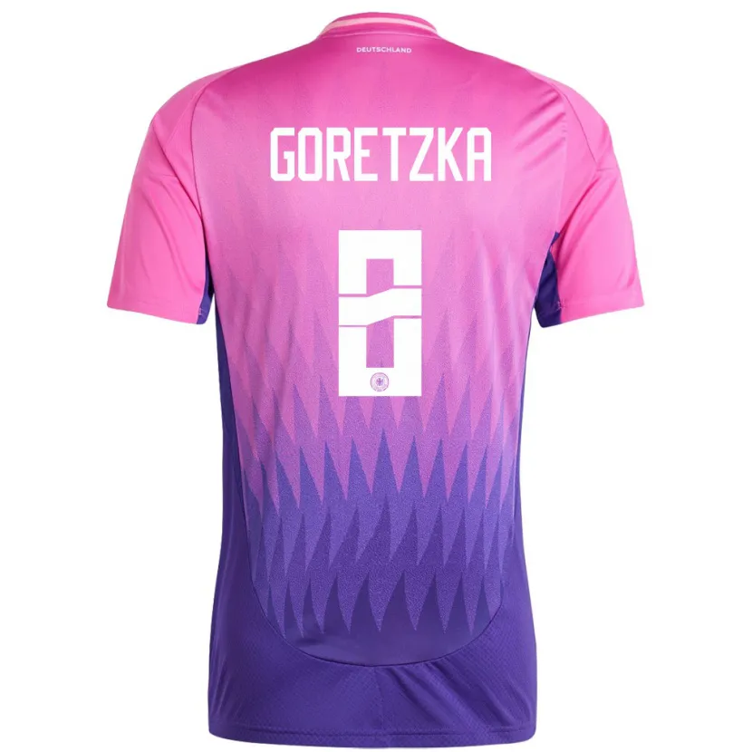 Danxen Kinderen Duitsland Leon Goretzka #8 Roze Paars Uitshirt Uittenue 24-26 T-Shirt