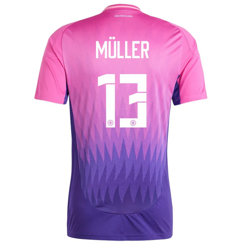 Danxen Kinderen Duitsland Thomas Muller #13 Roze Paars Uitshirt Uittenue 24-26 T-Shirt