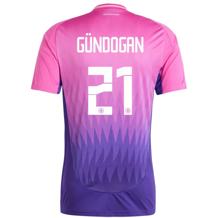 Danxen Kinderen Duitsland Ilkay Gundogan #21 Roze Paars Uitshirt Uittenue 24-26 T-Shirt