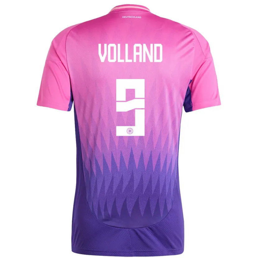 Danxen Kinderen Duitsland Kevin Volland #9 Roze Paars Uitshirt Uittenue 24-26 T-Shirt