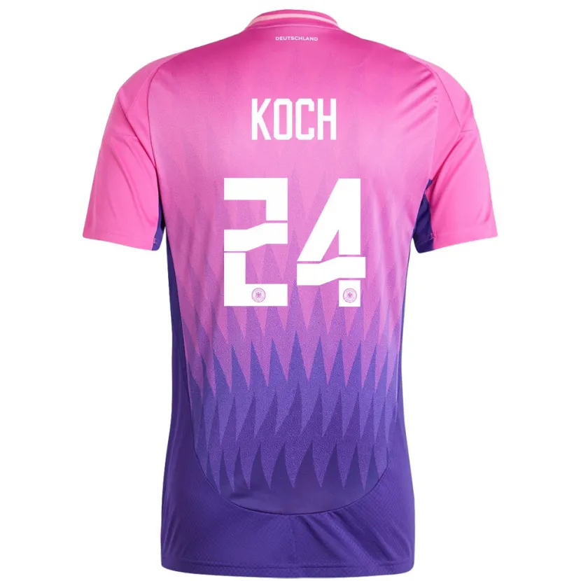 Danxen Kinderen Duitsland Robin Koch #24 Roze Paars Uitshirt Uittenue 24-26 T-Shirt