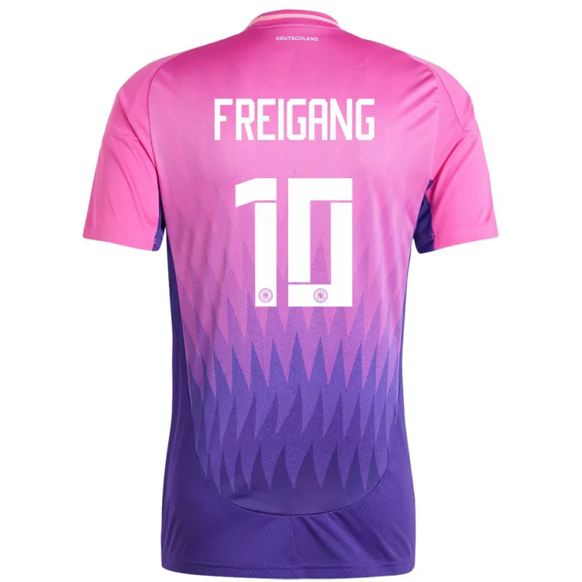 Danxen Kinderen Duitsland Laura Freigang #10 Roze Paars Uitshirt Uittenue 24-26 T-Shirt