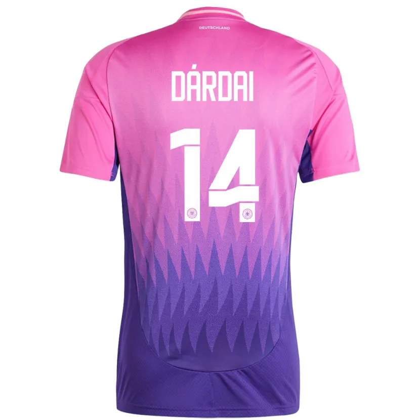 Danxen Kinderen Duitsland Marton Dardai #14 Roze Paars Uitshirt Uittenue 24-26 T-Shirt