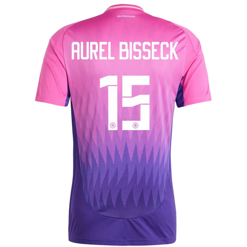 Danxen Kinderen Duitsland Yann Aurel Bisseck #15 Roze Paars Uitshirt Uittenue 24-26 T-Shirt