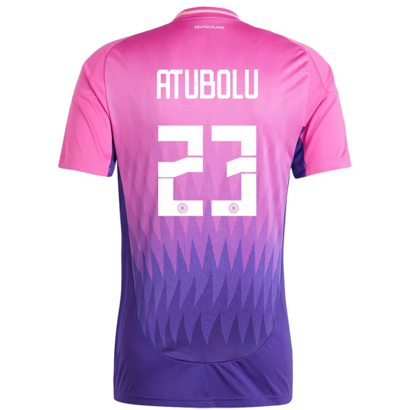 Danxen Kinderen Duitsland Noah Atubolu #23 Roze Paars Uitshirt Uittenue 24-26 T-Shirt