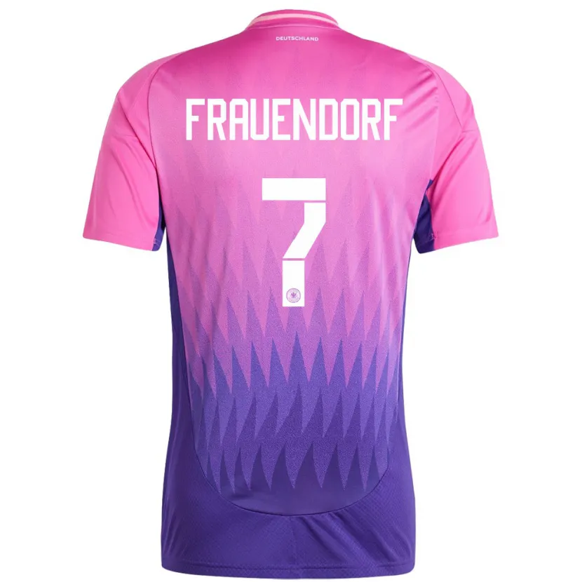 Danxen Kinderen Duitsland Melkamu Frauendorf #7 Roze Paars Uitshirt Uittenue 24-26 T-Shirt
