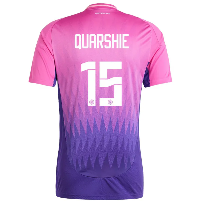 Danxen Kinderen Duitsland Joshua Quarshie #15 Roze Paars Uitshirt Uittenue 24-26 T-Shirt