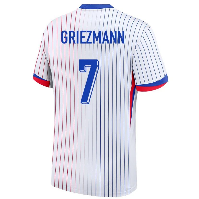 Danxen Kinderen Frankrijk Antoine Griezmann #7 Wit Uitshirt Uittenue 24-26 T-Shirt
