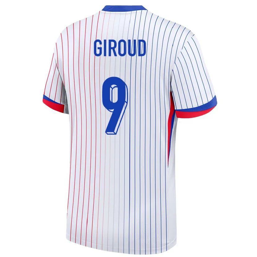 Danxen Kinderen Frankrijk Olivier Giroud #9 Wit Uitshirt Uittenue 24-26 T-Shirt