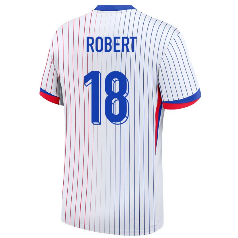 Danxen Kinderen Frankrijk Faustine Robert #18 Wit Uitshirt Uittenue 24-26 T-Shirt