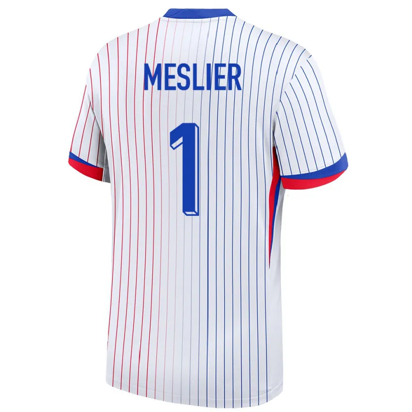 Danxen Kinderen Frankrijk Illan Meslier #1 Wit Uitshirt Uittenue 24-26 T-Shirt