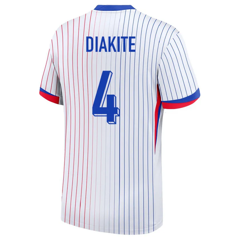 Danxen Kinderen Frankrijk Bafode Diakite #4 Wit Uitshirt Uittenue 24-26 T-Shirt