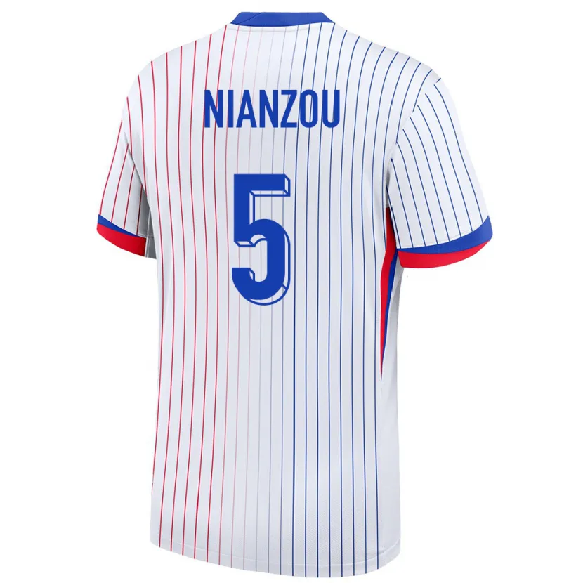 Danxen Kinderen Frankrijk Tanguy Nianzou #5 Wit Uitshirt Uittenue 24-26 T-Shirt