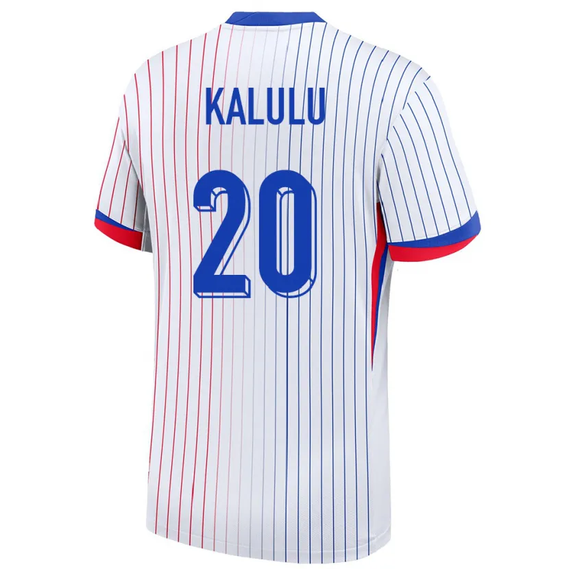 Danxen Kinderen Frankrijk Pierre Kalulu #20 Wit Uitshirt Uittenue 24-26 T-Shirt