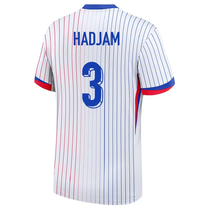 Danxen Kinderen Frankrijk Jaouen Hadjam #3 Wit Uitshirt Uittenue 24-26 T-Shirt