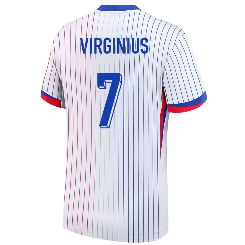 Danxen Kinderen Frankrijk Alan Virginius #7 Wit Uitshirt Uittenue 24-26 T-Shirt