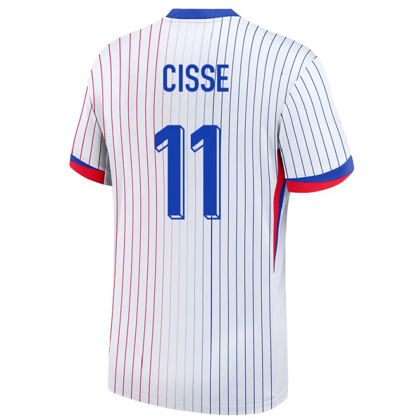 Danxen Kinderen Frankrijk Lamine Cisse #11 Wit Uitshirt Uittenue 24-26 T-Shirt