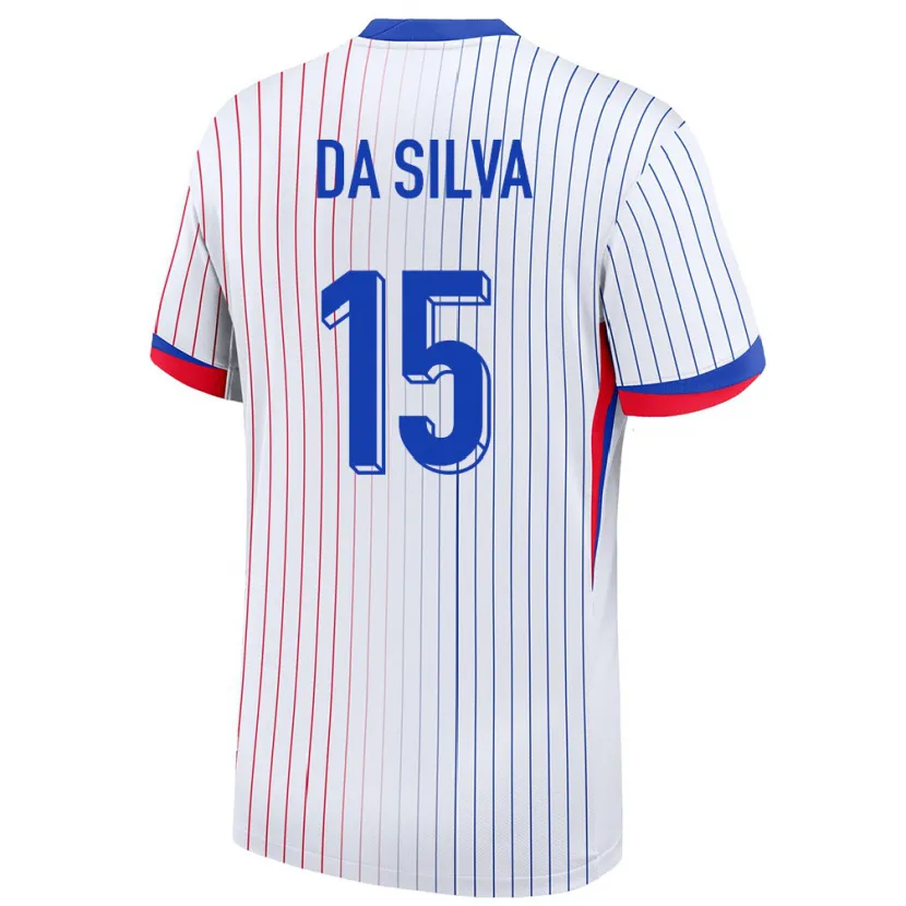 Danxen Kinderen Frankrijk Florent Da Silva #15 Wit Uitshirt Uittenue 24-26 T-Shirt