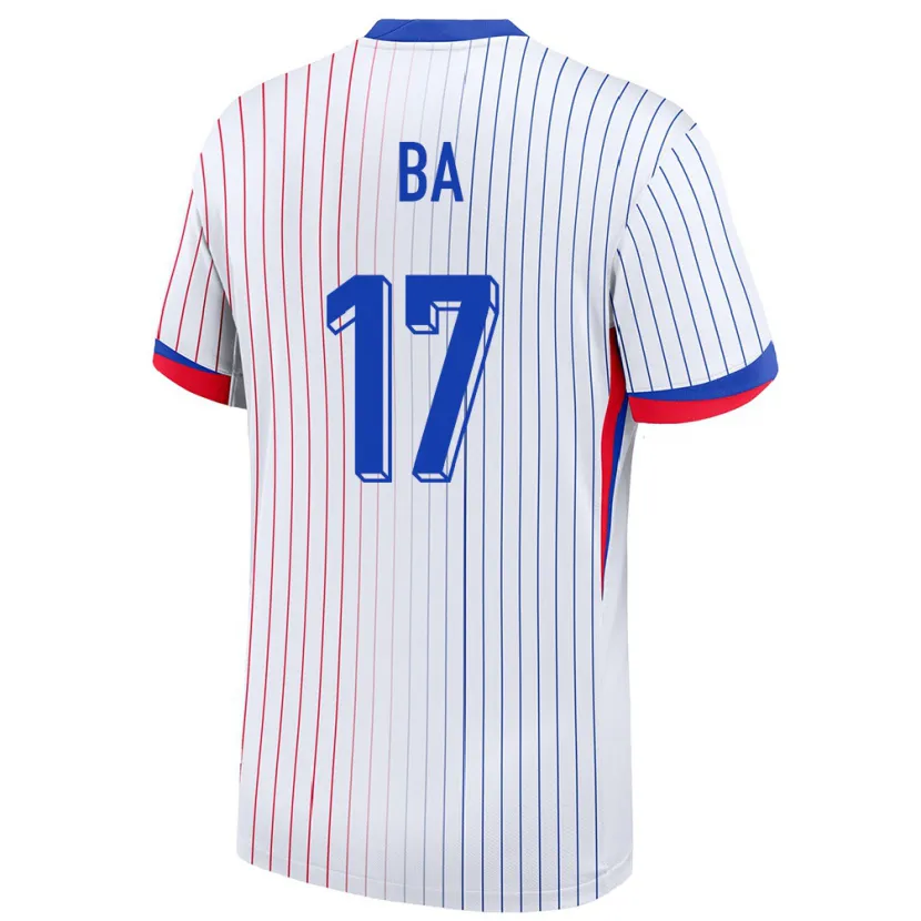 Danxen Kinderen Frankrijk Abdoullah Ba #17 Wit Uitshirt Uittenue 24-26 T-Shirt