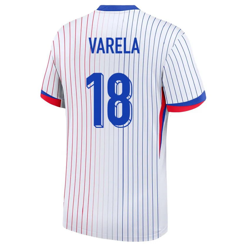 Danxen Kinderen Frankrijk Jordan Varela #18 Wit Uitshirt Uittenue 24-26 T-Shirt