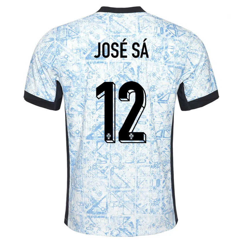 Danxen Kinderen Portugal Jose Sa #12 Crème Blauw Uitshirt Uittenue 24-26 T-Shirt