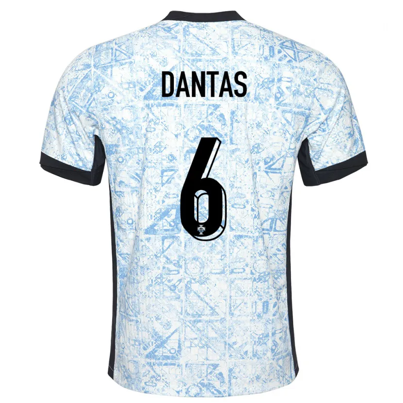 Danxen Kinderen Portugal Tiago Dantas #6 Crème Blauw Uitshirt Uittenue 24-26 T-Shirt