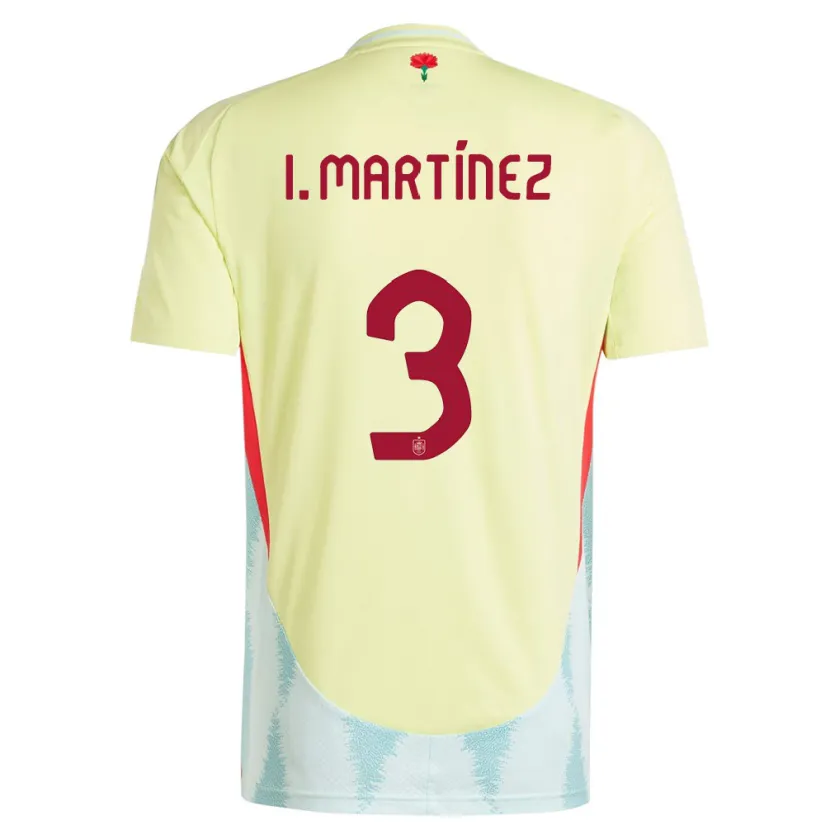 Danxen Kinderen Spanje Inigo Martinez #3 Geel Uitshirt Uittenue 24-26 T-Shirt