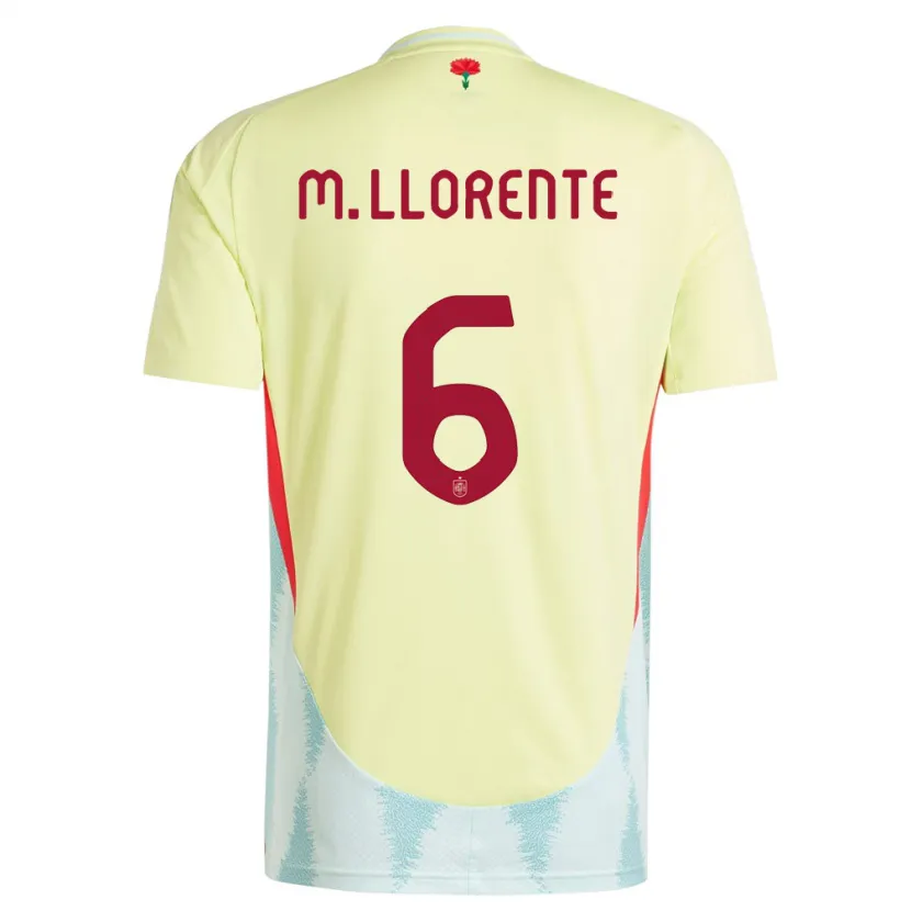 Danxen Kinderen Spanje Marcos Llorente #6 Geel Uitshirt Uittenue 24-26 T-Shirt