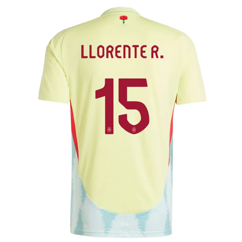Danxen Kinderen Spanje Diego Llorente #15 Geel Uitshirt Uittenue 24-26 T-Shirt