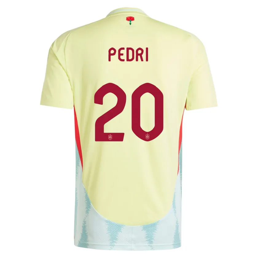 Danxen Kinderen Spanje Pedri #20 Geel Uitshirt Uittenue 24-26 T-Shirt