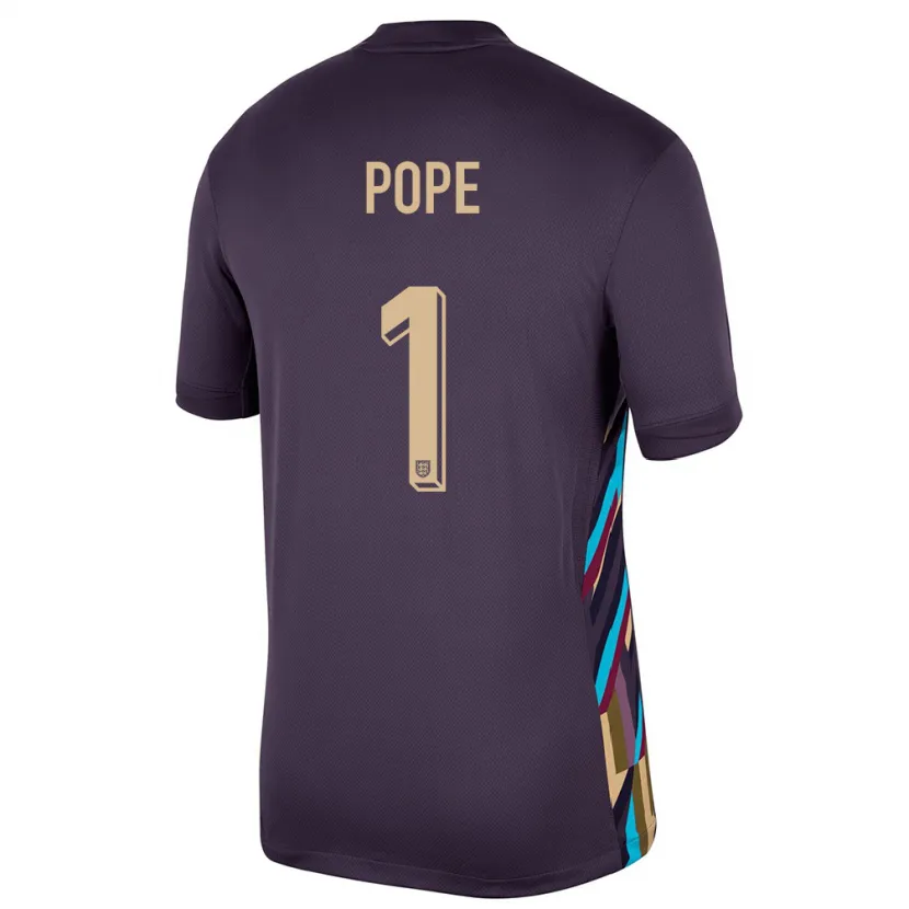Danxen Kinderen Engeland Nick Pope #1 Donkere Rozijn Uitshirt Uittenue 24-26 T-Shirt