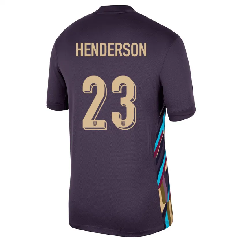 Danxen Kinderen Engeland Dean Henderson #23 Donkere Rozijn Uitshirt Uittenue 24-26 T-Shirt