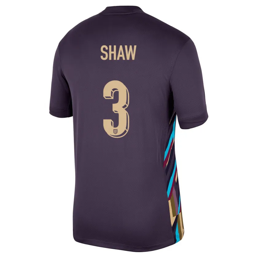 Danxen Kinderen Engeland Luke Shaw #3 Donkere Rozijn Uitshirt Uittenue 24-26 T-Shirt