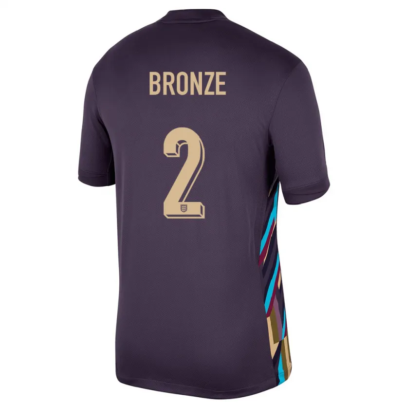 Danxen Kinderen Engeland Lucy Bronze #2 Donkere Rozijn Uitshirt Uittenue 24-26 T-Shirt