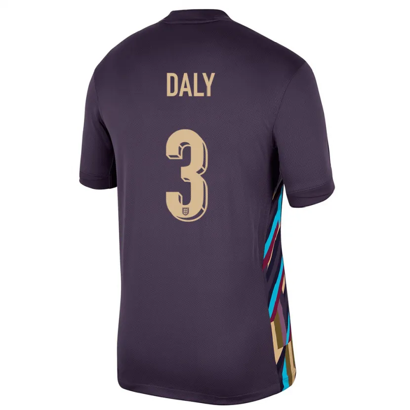 Danxen Kinderen Engeland Rachel Daly #3 Donkere Rozijn Uitshirt Uittenue 24-26 T-Shirt