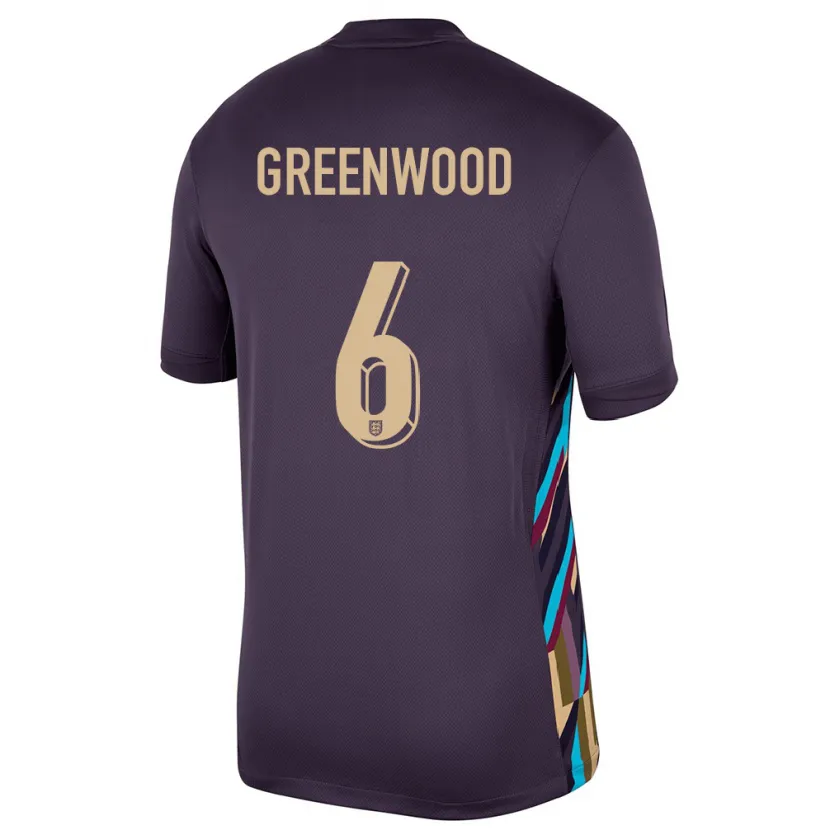 Danxen Kinderen Engeland Alex Greenwood #6 Donkere Rozijn Uitshirt Uittenue 24-26 T-Shirt