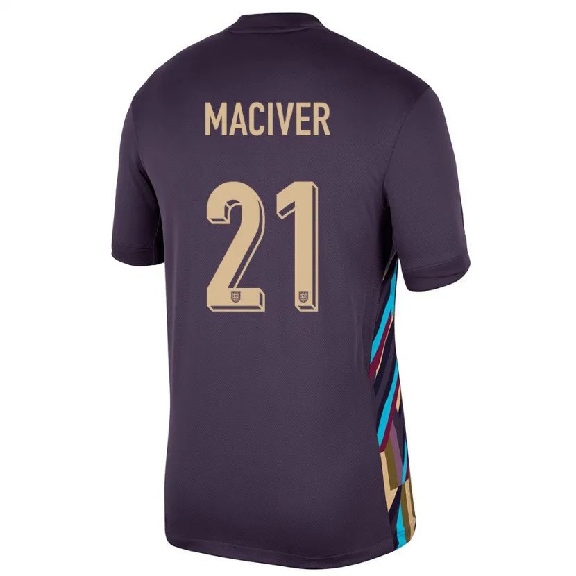 Danxen Kinderen Engeland Sandy Maciver #21 Donkere Rozijn Uitshirt Uittenue 24-26 T-Shirt
