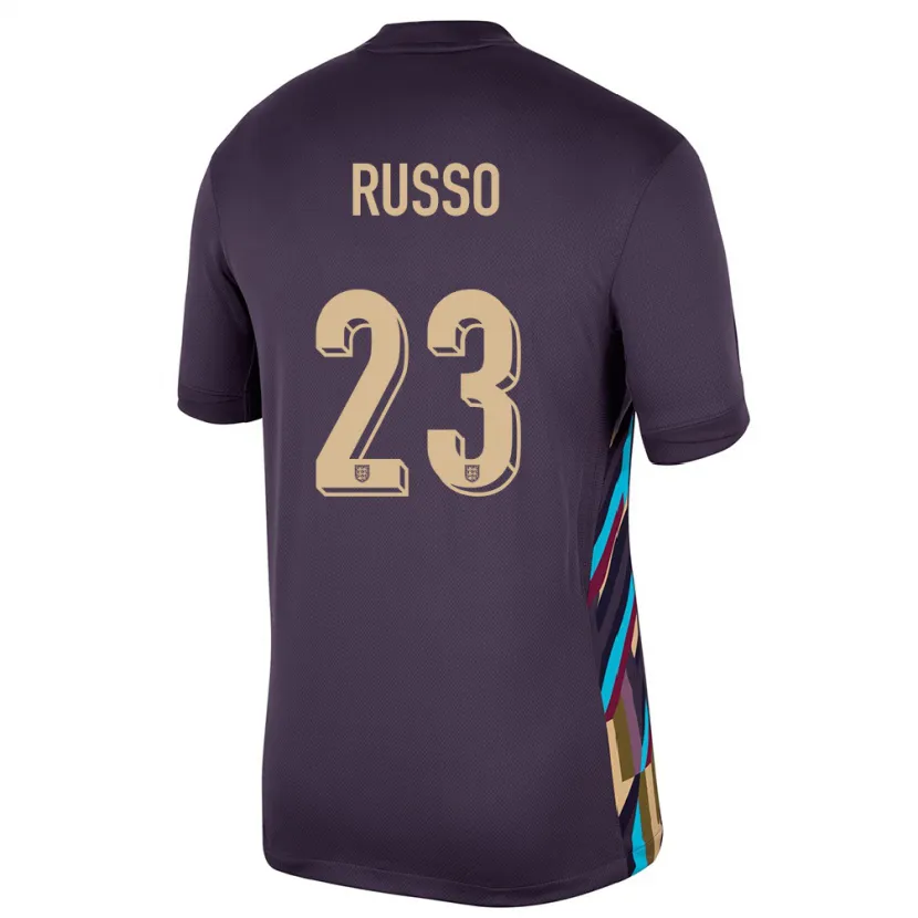 Danxen Kinderen Engeland Alessia Russo #23 Donkere Rozijn Uitshirt Uittenue 24-26 T-Shirt