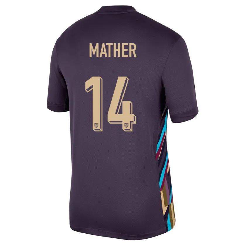 Danxen Kinderen Engeland Sam Mather #14 Donkere Rozijn Uitshirt Uittenue 24-26 T-Shirt